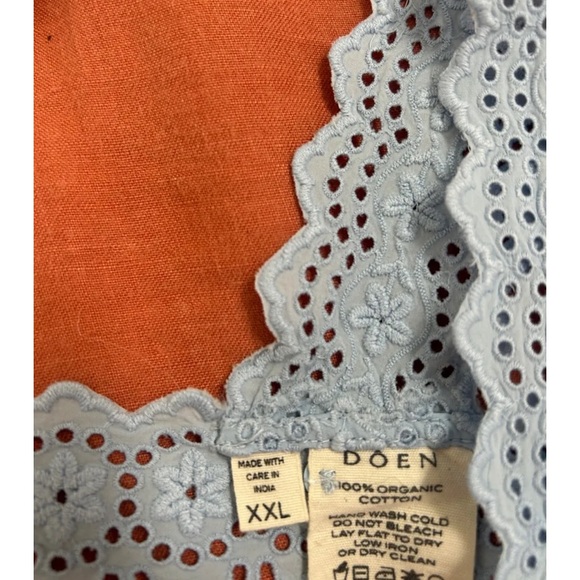 Doen NWT Estelle Bluebird light blue lace embroidered tank top - Picture 5 of 5